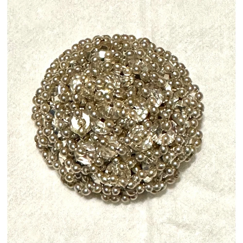 Vintage Vendome Crystal & Pearl Dome Brooch Pin